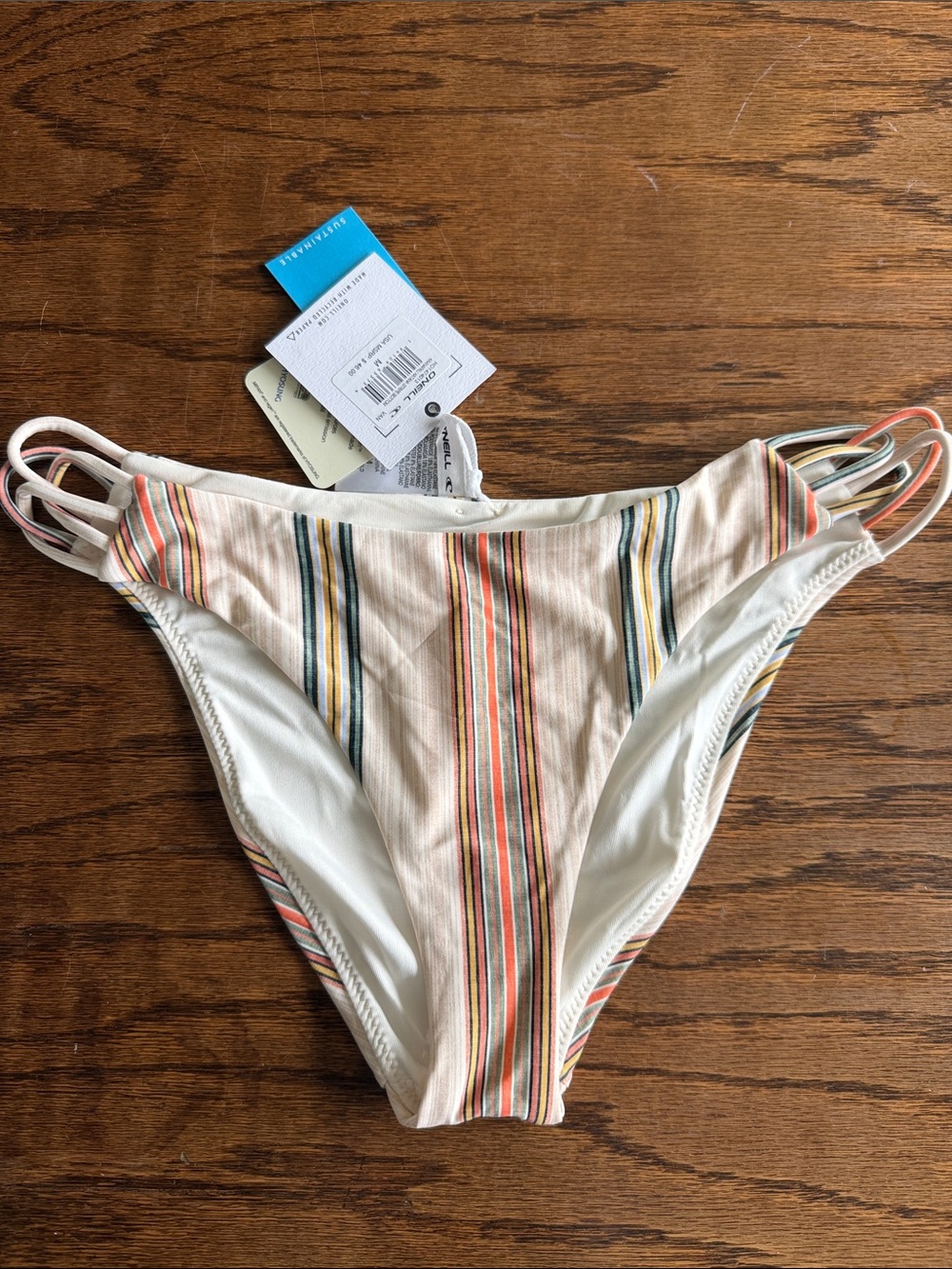 O'Neill Cream Striped Women’s Bikini Bottoms